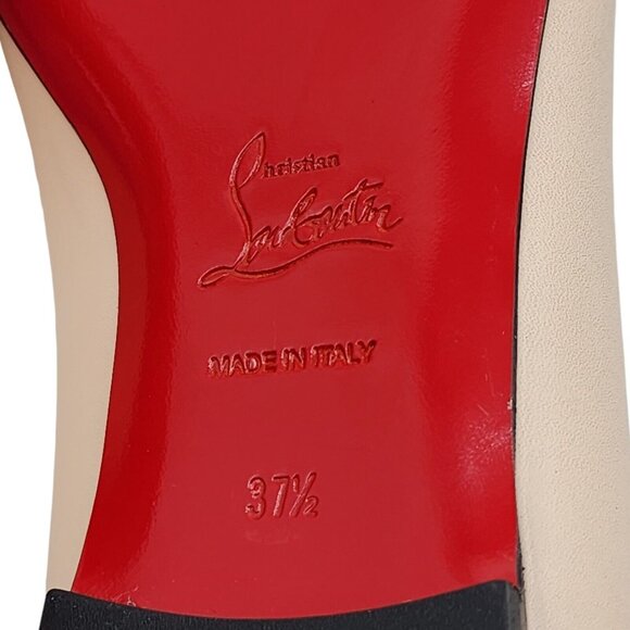 Christian Louboutin Ballalla Leather Ballet Flats Shoes in Beige $745 - Picture 7 of 9